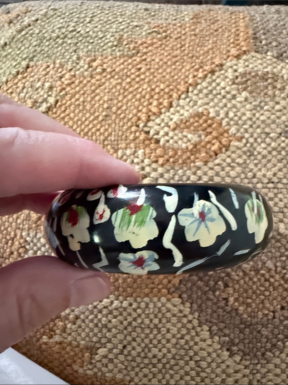 Vintage wooden painted bracelet